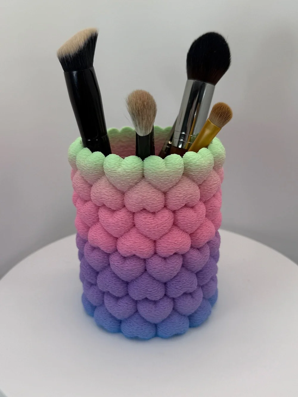 Handmade Gradient Heart Bubble Baskets - Pastel Rainbow